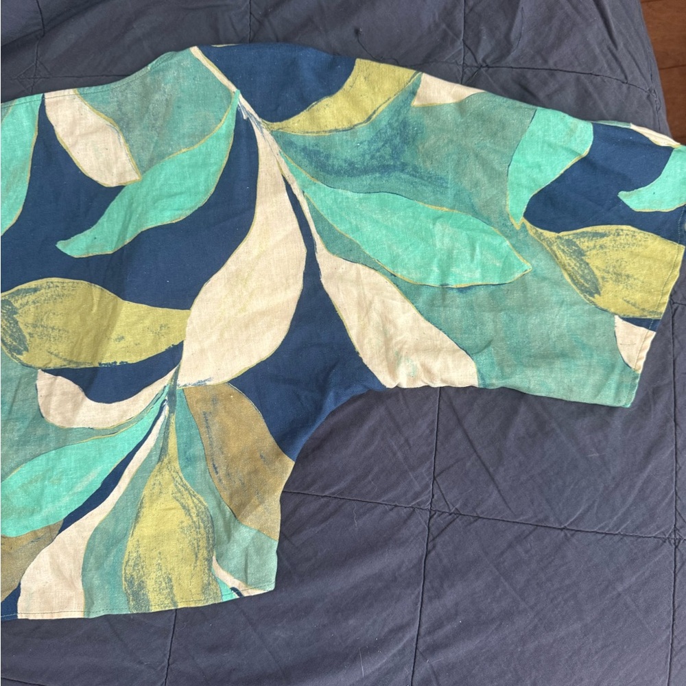 Zara Blue Multi Tropical Knot-Front V-Neck Top - Picture 11 of 11